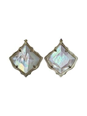 Kendra‎ Scott Kirsten Drop Earrings Gold Mother of Pearl Statement Dangle